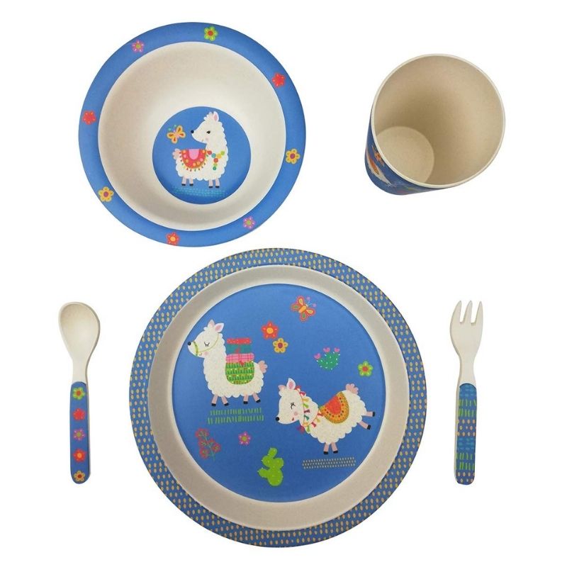 Vajilla Infantil Bambú 5 Piezas- Llama