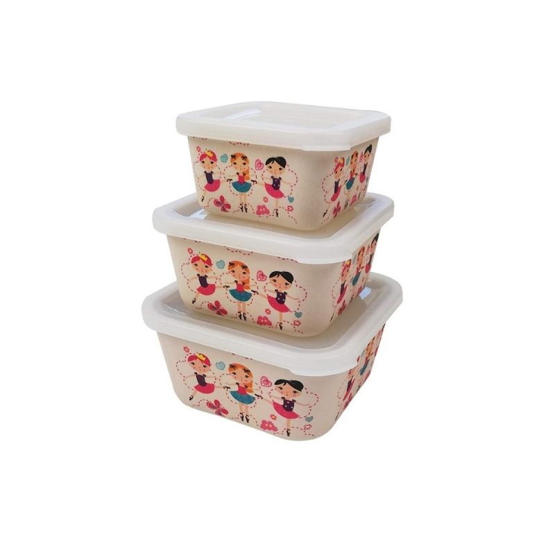 Set 3 Tupper Bambú Infantil Ballet