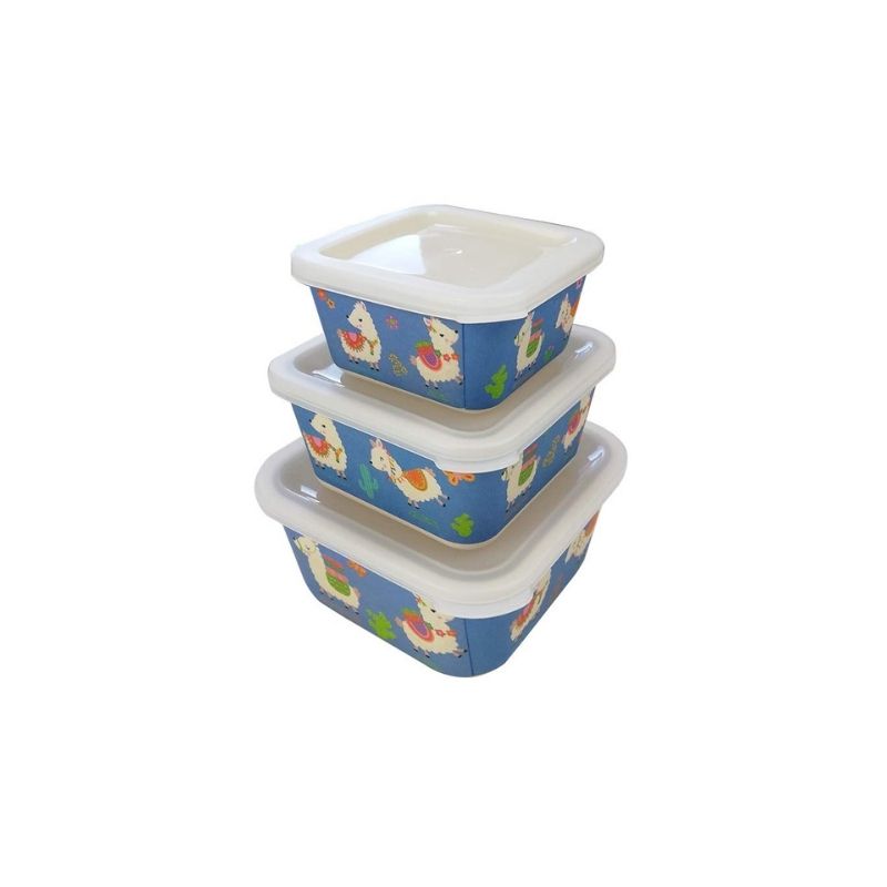 Set 3 Tupper Bambú Infantil Llama