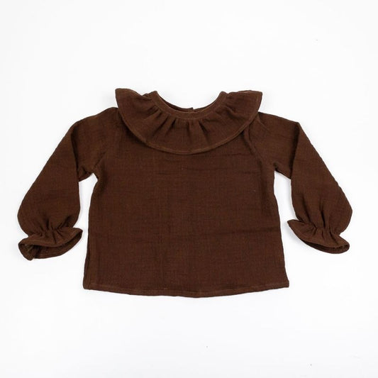Blusa Gasa Marrón Chocolate