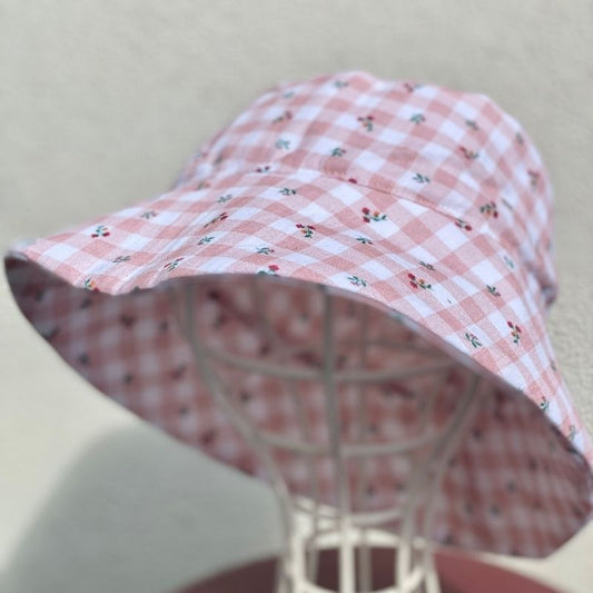 Bucket Vichy Mujer Flor Rosa