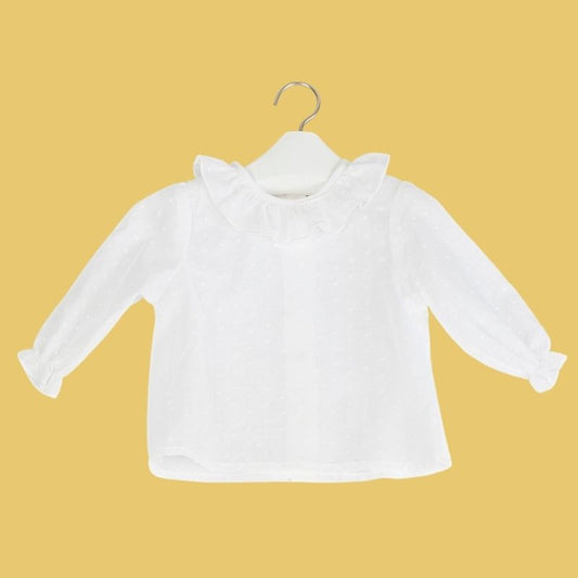 Camisa Bebé Plumeti Blanco Bordado