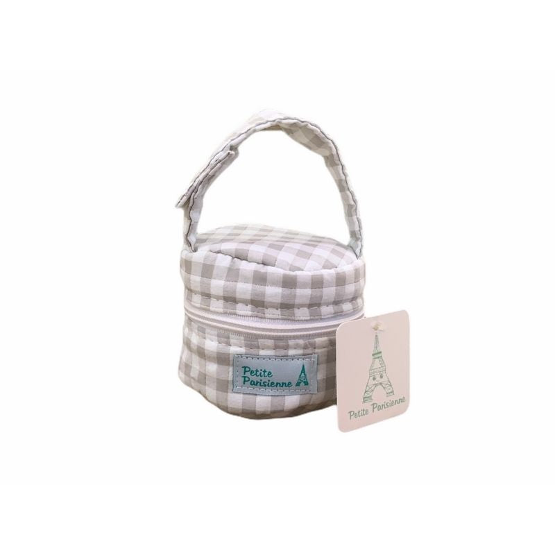 Porta Chupete Vichy Gris