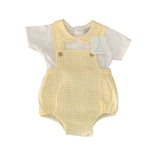Conjunto Pelele 2 Piezas Vichy Amarillo