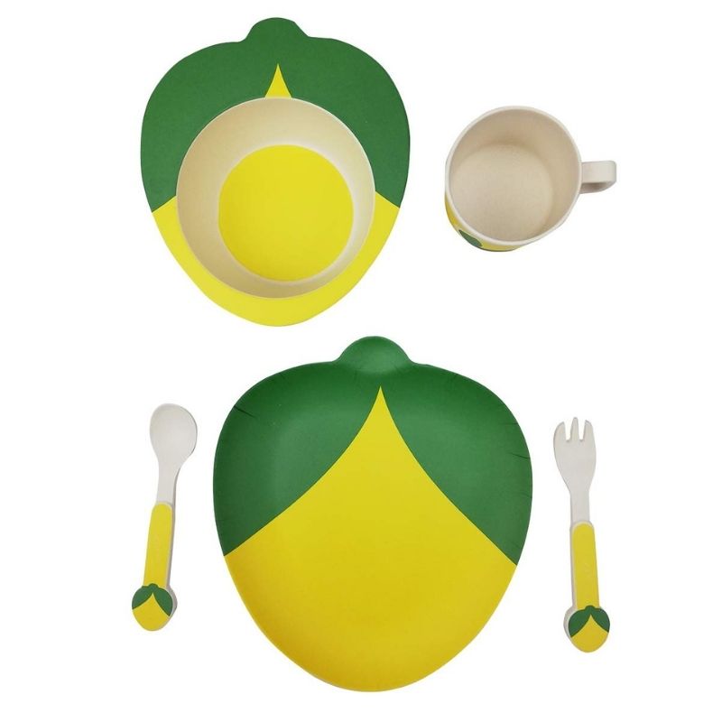 Vajilla Infantil Bambú 5 Piezas- Limón