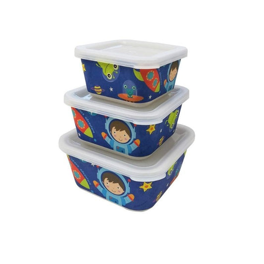 Set 3 Tupper Bambú Infantil Astronauta