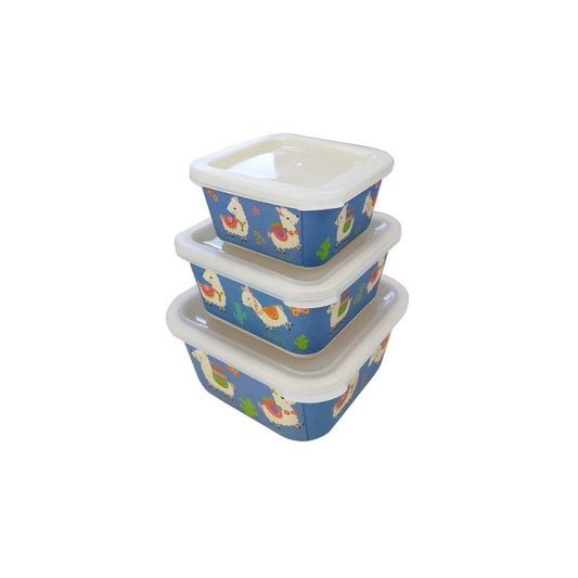 Set 3 Tupper Bambú Infantil Llama
